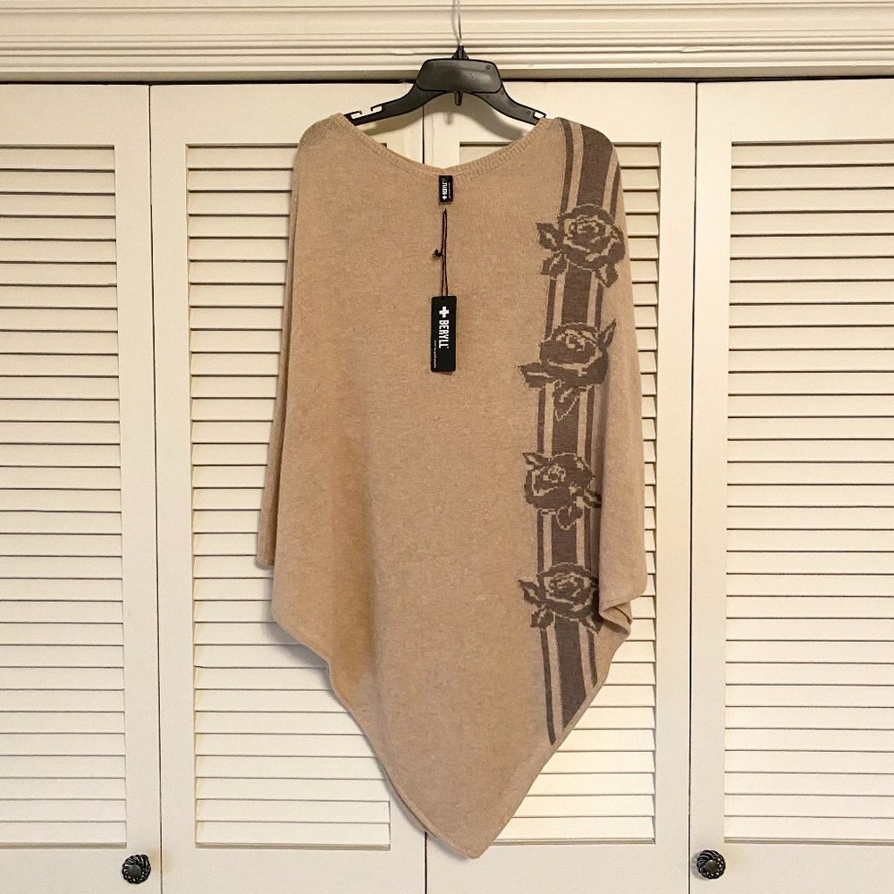 BERYLL NWT 100% Cashmere Carmel & Taupe Poncho